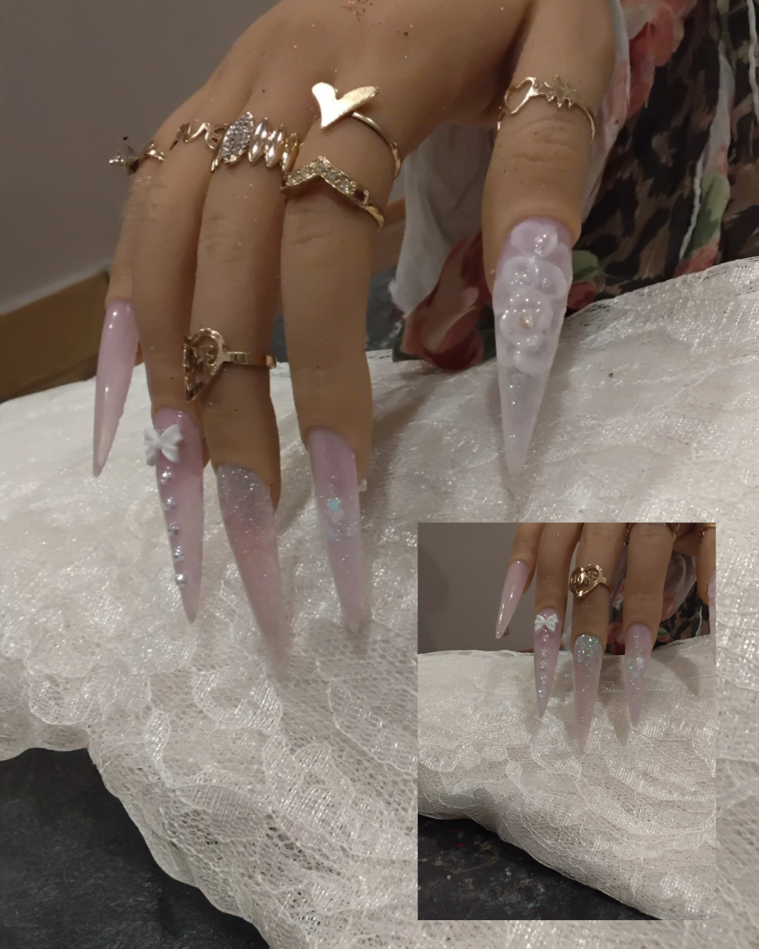 White Heart Press-On Nails β Romantic Minimalist Set