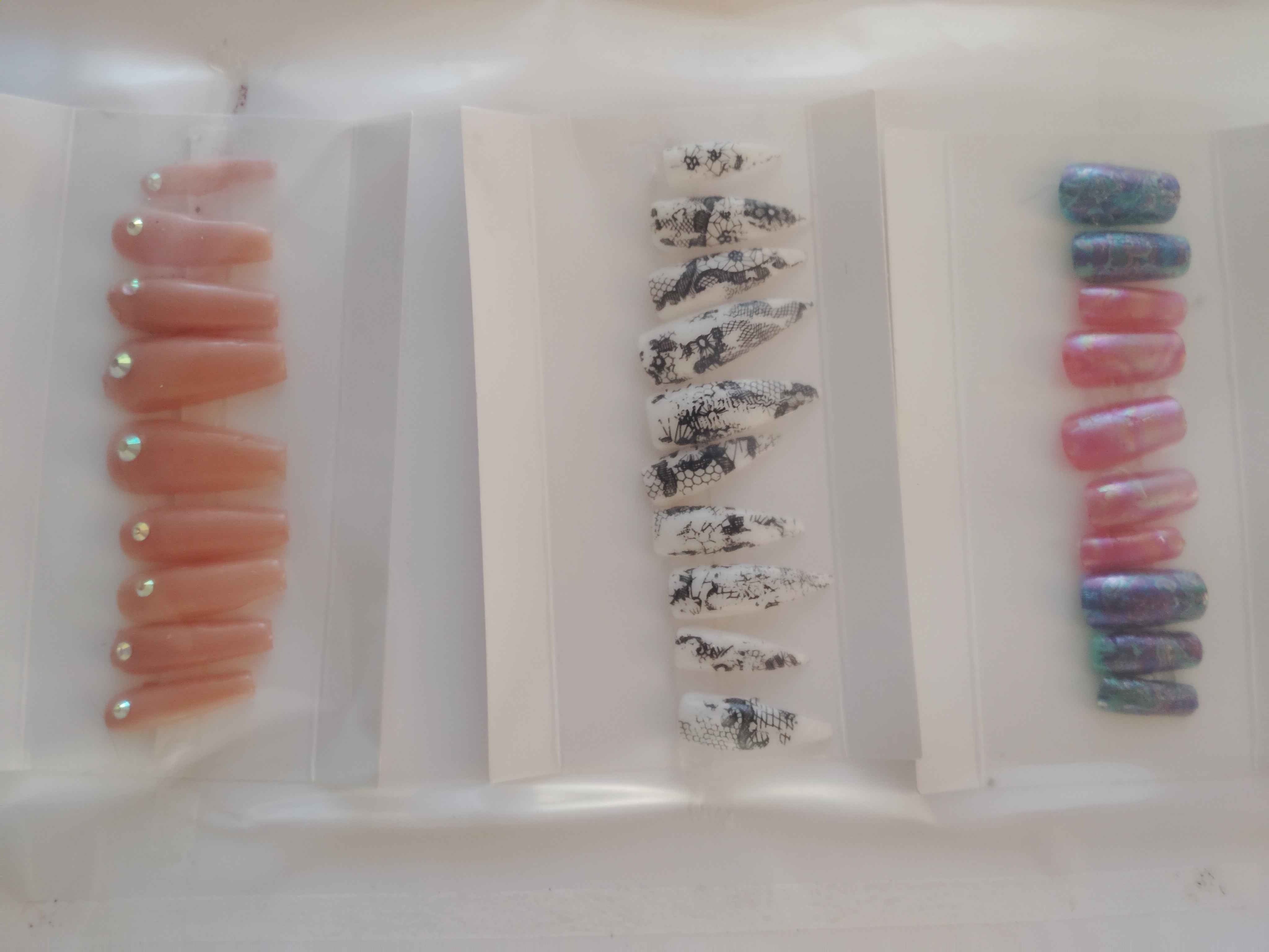 Pastel Rainbow Press-On Nails – Mixed Color Oval Set